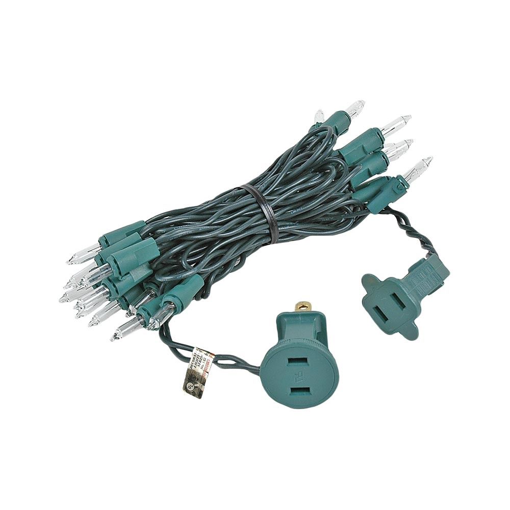 Clear 20 Light 9 Ft Long Green Wire Mini Lights