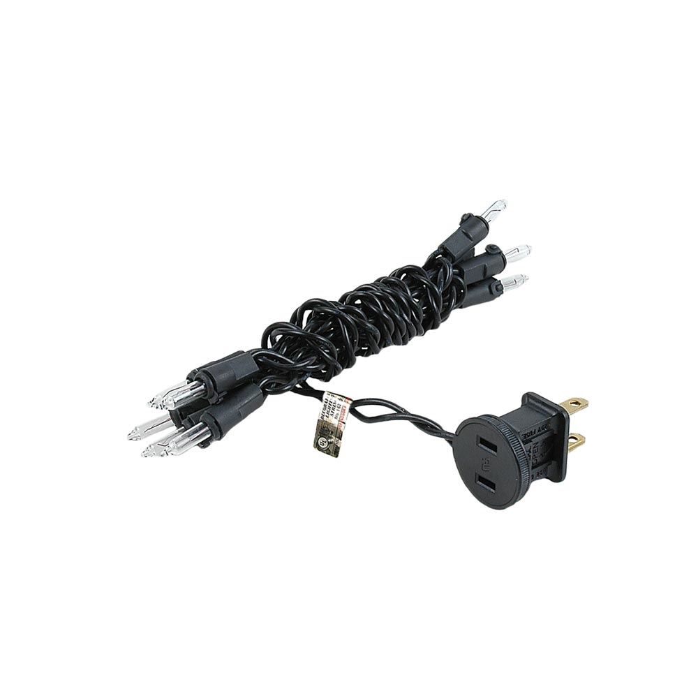 Black Wire Clear Mini Lights 10 Light 5.5 Ft