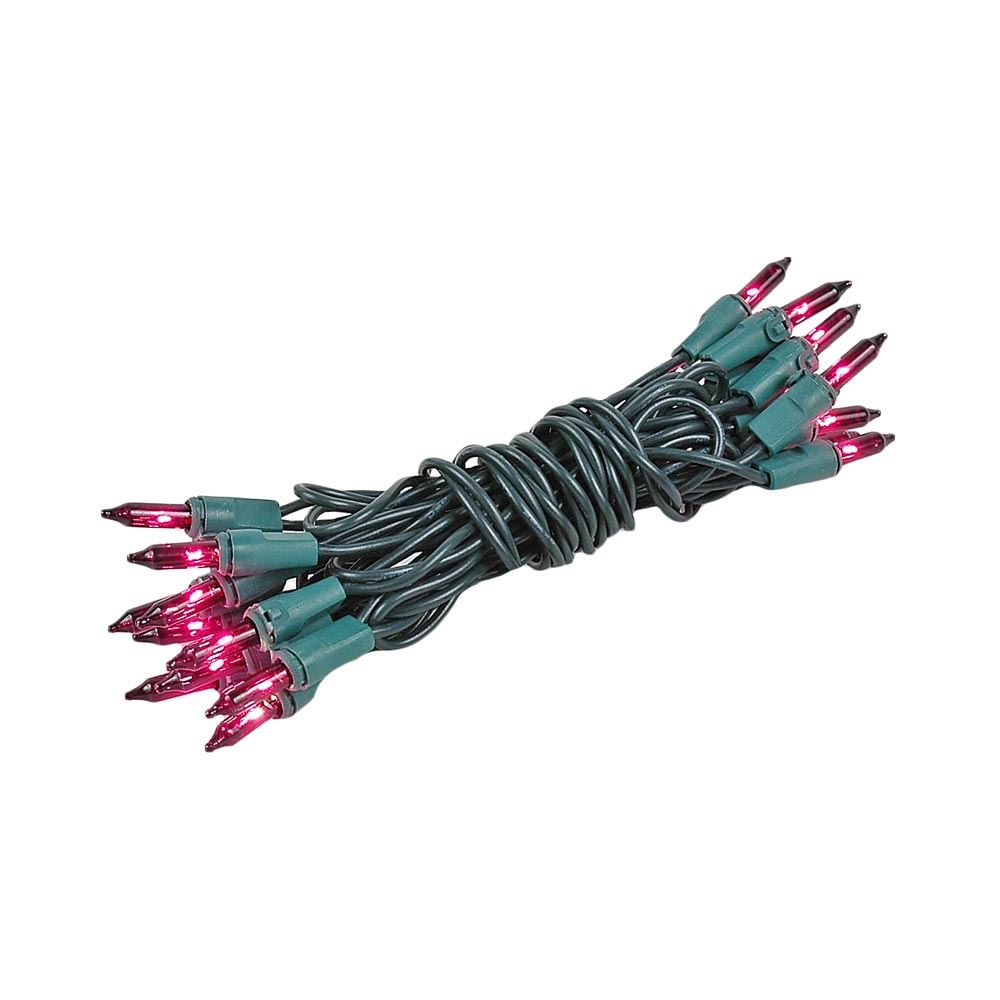 Purple Green Wire Mini Lights 20 Light 8.5 Ft