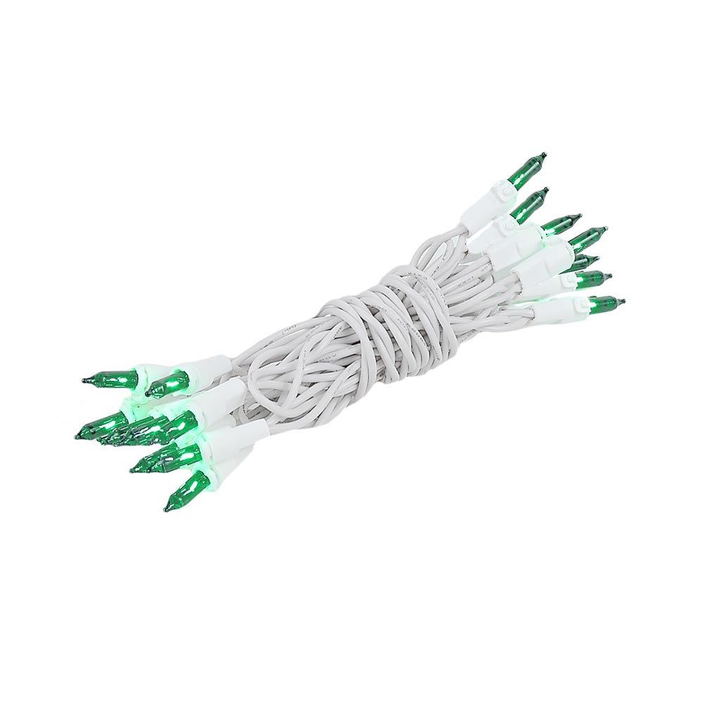 Green White Wire Mini Lights 20 Light 8.5 Ft