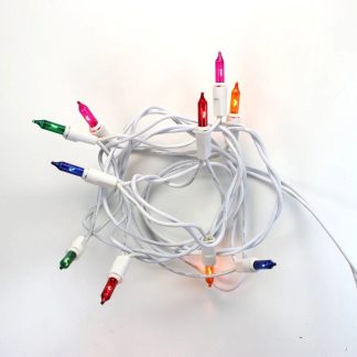 10 Bulb Multicolor Glass Craft Lights White Wire