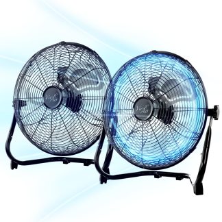 20 Inch Twin Pack Industrial Tilting High Velocity 3 Speed Metal Floor Fan