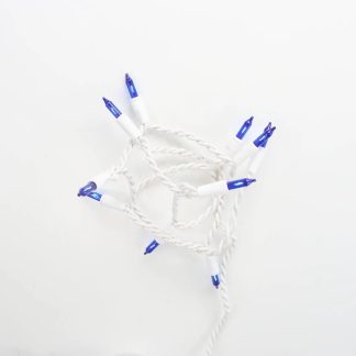 10 Bulb Blue Glass Craft Lights White Wire