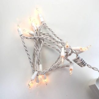 15 Bulb Clear Glass Craft Lights White Wire