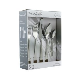Gibbous 20 Piece Flatware Utensil Set Silver